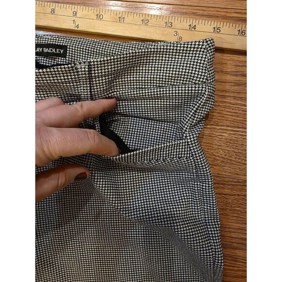 Hilary‎ Radley Pants Womens Medium Ankle Houndstooth Black White Stretch EUC - Picture 5 of 10